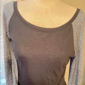 Black & Silver Long Sleeve Top